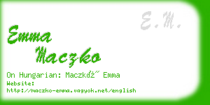 emma maczko business card